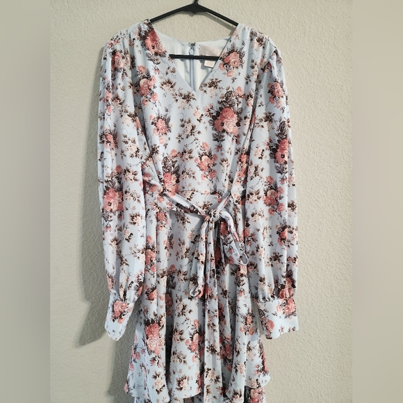 Rachel Parcell Floral Tiered Dress - Pink and White - Picture 5 of 9